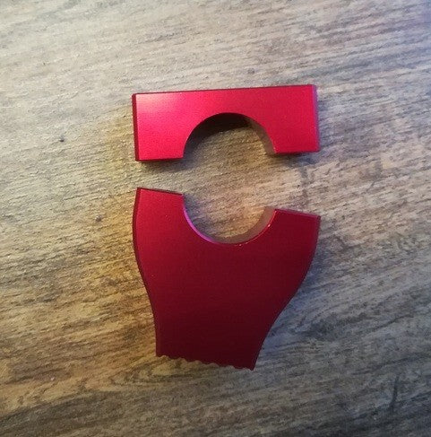 1PZ SUPPORTO MANUBRIO 28mm CNC ROSSO KRZ170 RACING RAISER FISSA
