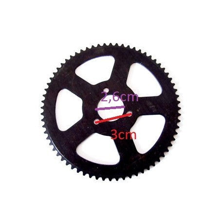CORONA MINIMOTO 72 DENTI 3cm e 2,6cm PASSO PICCOLO MINIATV MINIQUAD CATENA