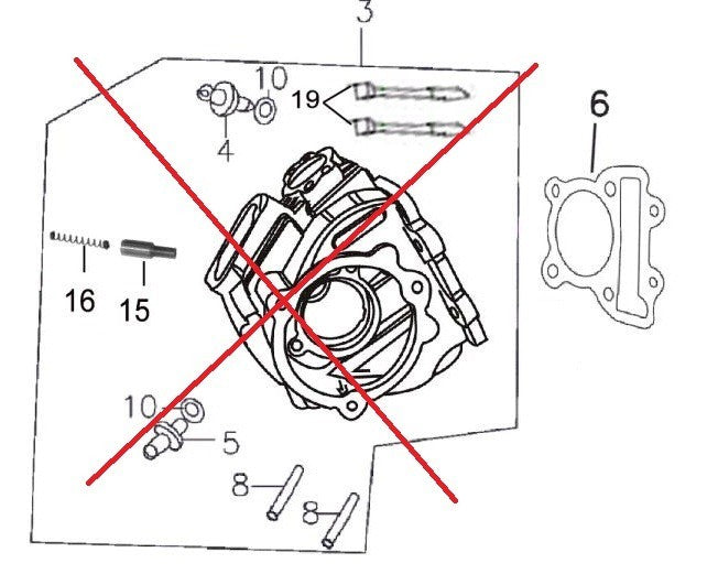 GUARNIZIONE TESTA YX 170cc - blocco motore pit bike krz 170 kayo 4 tempi