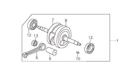 SET ALBERO 170cc - blocco motore pit bike krz 170 kayo 4 tempi