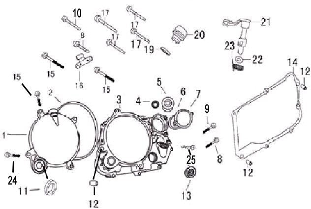 FILTRO OLIO + ACCESSORI - blocco motore pit bike krz 170 kayo 4 tempi