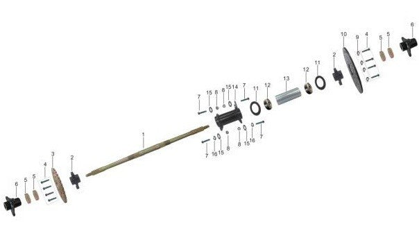 SOLO ASSE POSTERIORE QUAD KAYO SPACE 70 618,5mm QUAD ATV 110 62cm