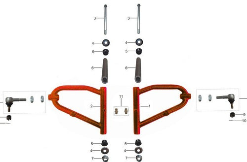 1pz BOCCOLA BRACCETTI ANTERIORI KAYO TOR250 Φ16*27*H23+Φ23+H20
