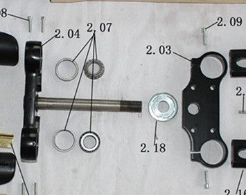 SET CUSCINETTI STERZO MINICROSS MORINI 65cc - minimoto cross lem ktm
