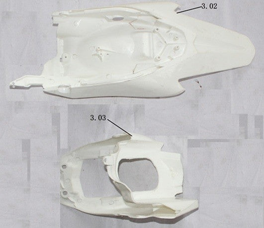SET PLASTICA PARAFANGO LATERALI POSTERIORE MINICROSS MORINI 65cc - minimoto cross lem ktm