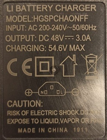 CARICA BATTERIA LITIO 48V 3A SCOOTER ELETTRICO SKY II NEXT REVENGE