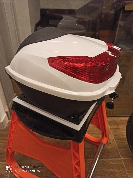 BAULETTO POSTERIORE BIANCO PORTA OGGETTI  BICICLETTA SCOOTER SKY NEXT