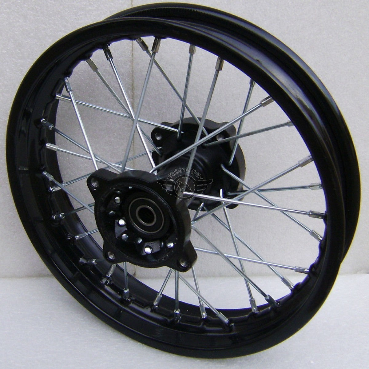 CERCHIO BSE 12" PITBIKE POSTERIORE PERNO RUOTA DA 12mm 30 RAGGI PER GOMME 80/100-12