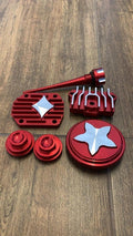 TAPPI CNC  TESTATA TAPPO OLIO CNC ROSSO RACING PER MOTORE YX 125