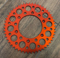 CORONA 52 DENTI PASSO 520 PER CROSS 125cc 2T IN ERGAL ARANCIONE RACING