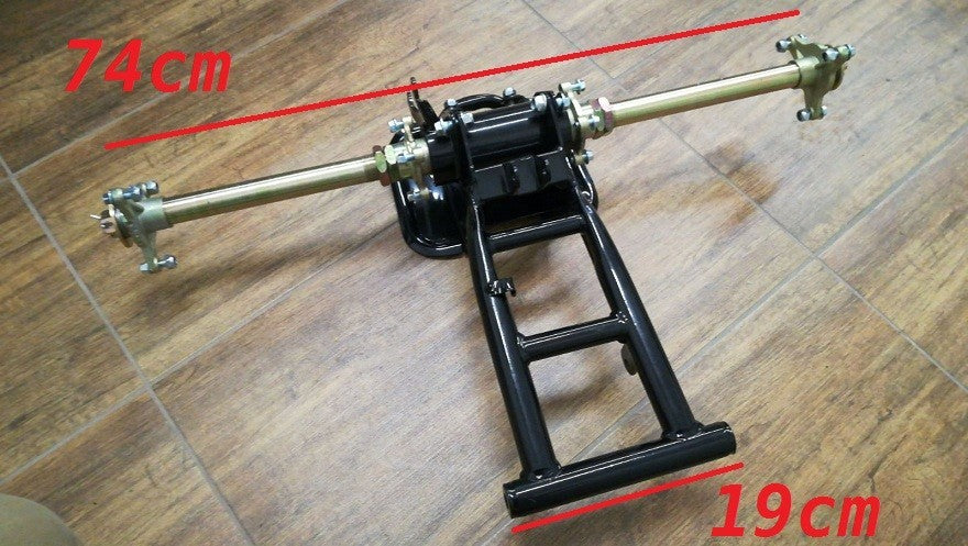 ASSE ASSALE QUAD 110CC 7" - 74cm completo carro mozzi corona disco
