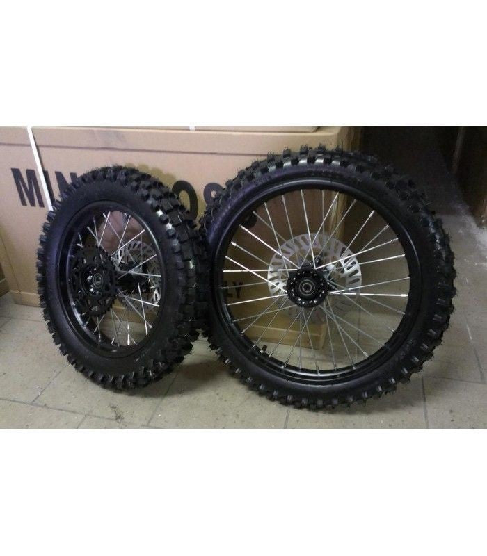 01pz GOMMA CERCHIATA 70/100-17 CERCHI GOMME PERNO 12mm cross PIT BIKE MONSTER - CERCHIO COPERTONE