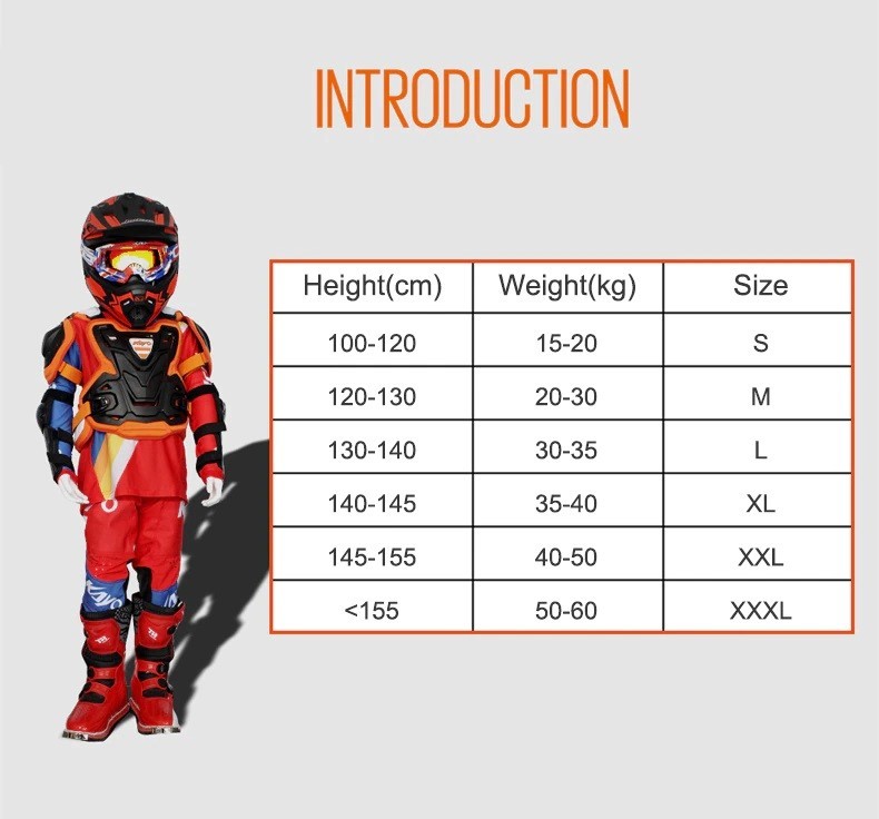 TUTA KAYO DA MOTO CROSS BAMBINO PANTALONI MAGLIA FLESSIBILI CON RINFORZI