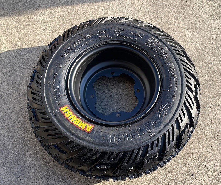 1 COPPIA GOMME CERCHIATE ANTERIORI DESTRA SINISTRA 21X7-10  PER QUAD KAYO A300 300cc