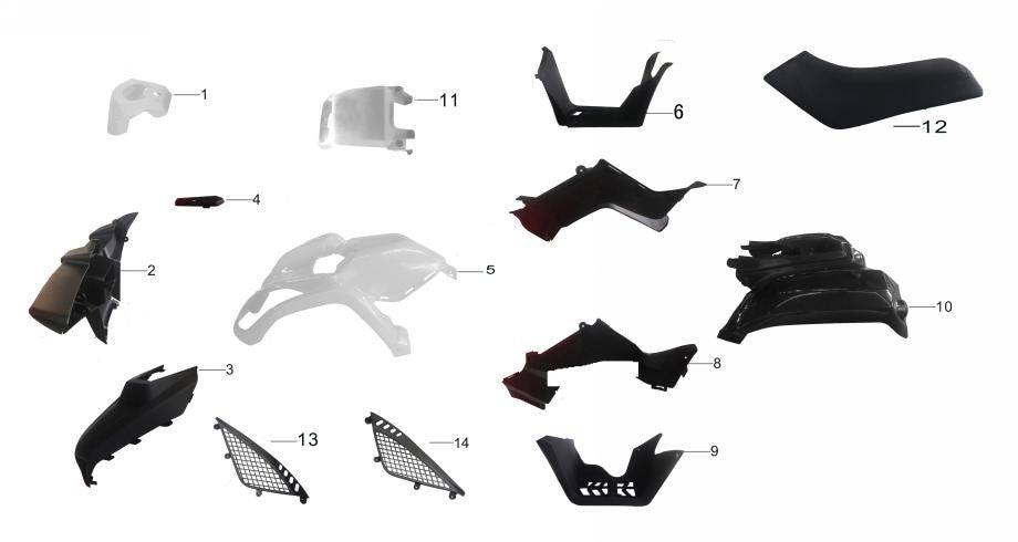 PLASTICA ANTERIORE CARENA QUAD KAYO AU200 T3b