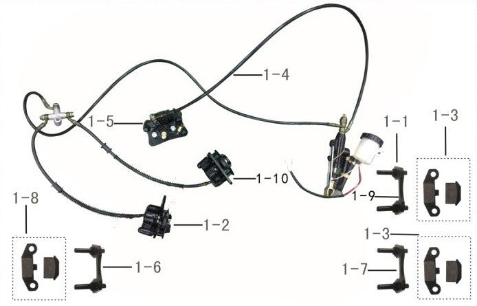 SET FRENI KAYO AU200 QUAD ANTERIORE POSTERIORE