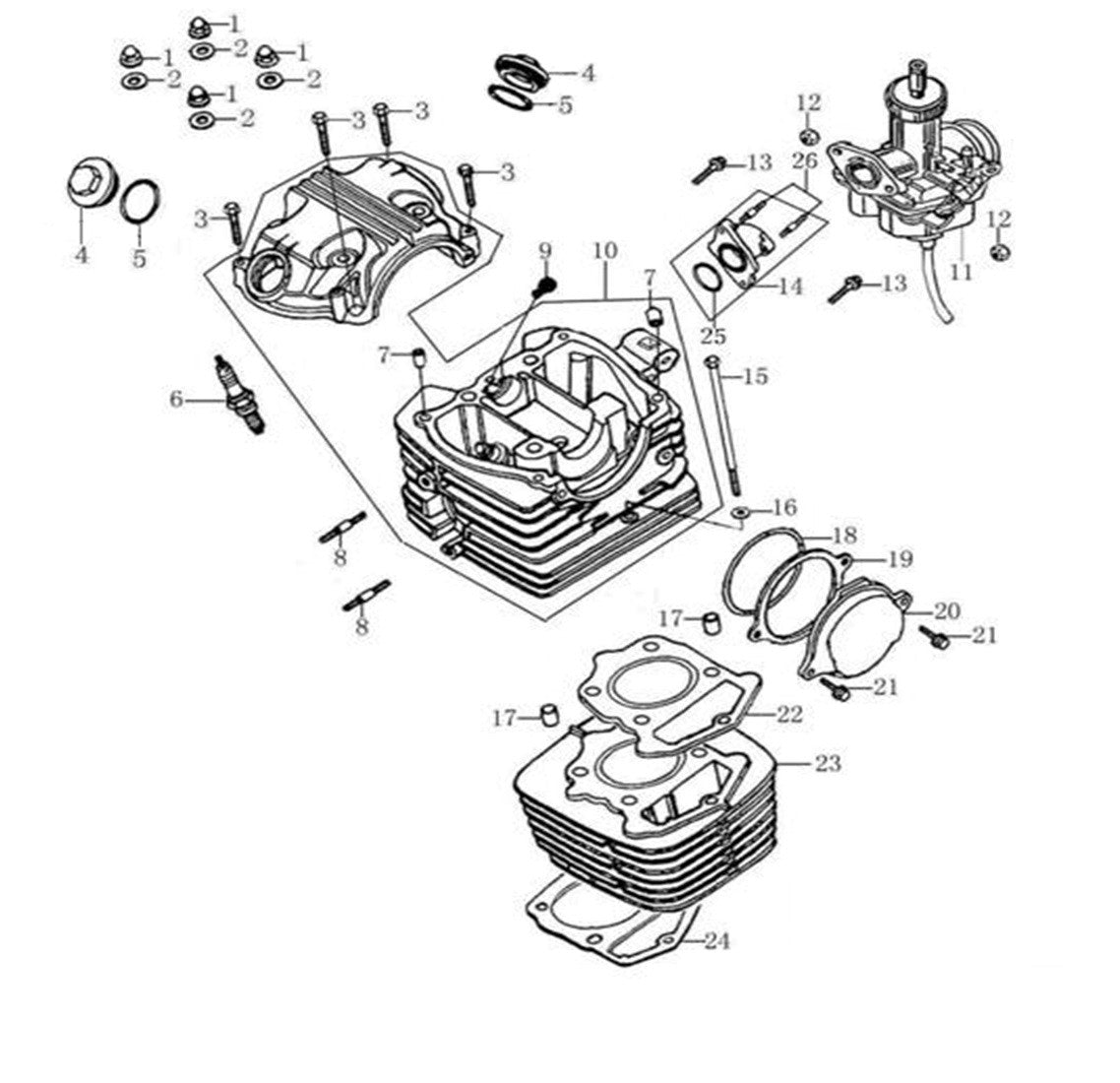 GUARNIZIONE CILINDRO MOTORE QUAD KAYO A200