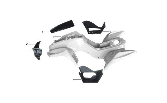 KIT CARENE COMPLETO QUAD KAYO SPACE 70cc PEDANE INCLUSE - miniquad atv