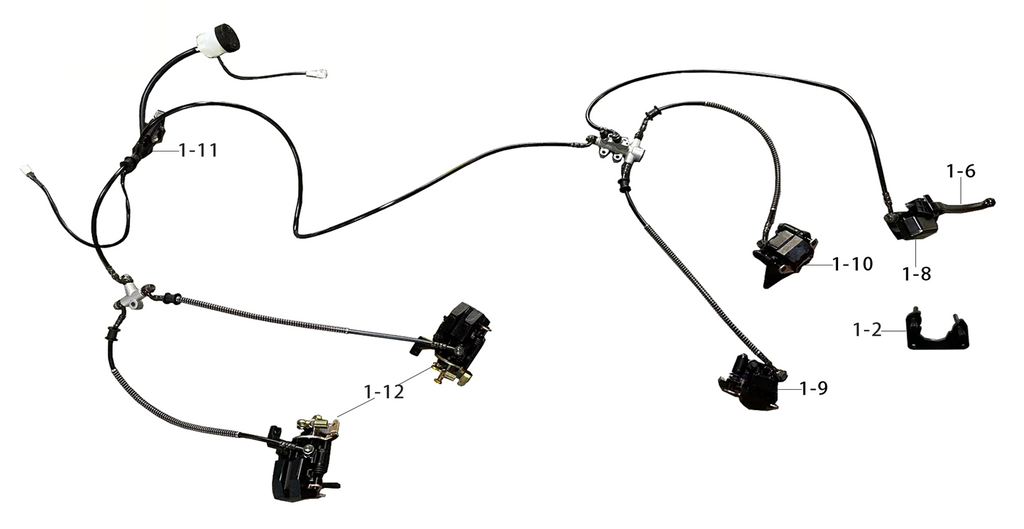 KIT POMPA FRENO POSTERIORE COMPLETA A DISCO PER QUAD KAYO AU300 L7e