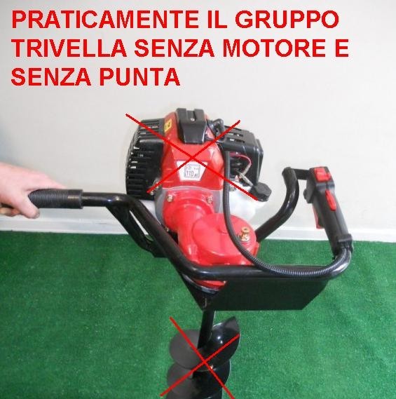 SOLO GRUPPO MOTOTRIVELLA SENZA MOTORE 53cc 2t MOTO TRIVELLA A SCOPPIO TRIVELLATRICE