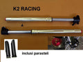Forcelle k2 + parasteli ANTERIORI regolabili per pit bike sospensioni racing ammortizzatori