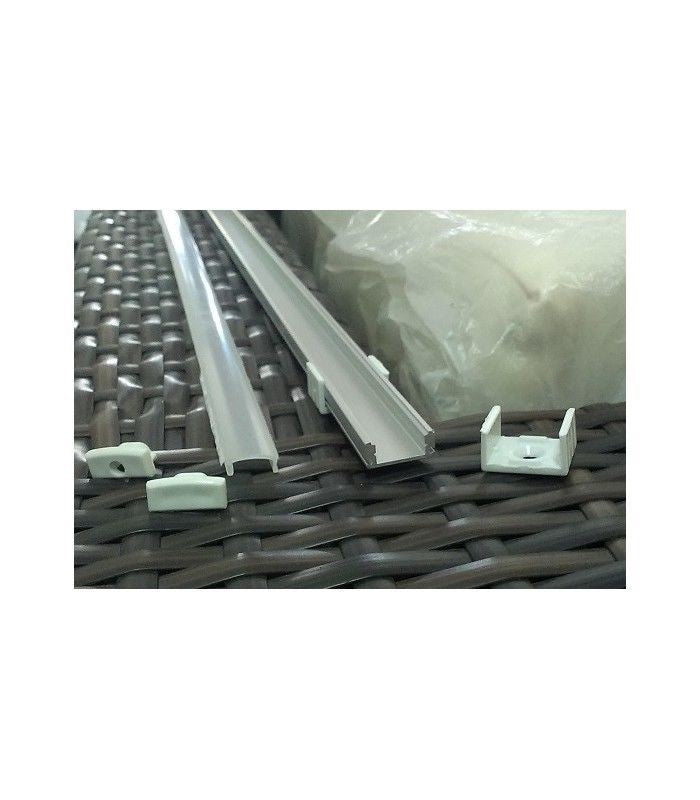 1M PROFILO economico AS1 BARRA ALLUMINIO LED PROFILI 2M 200CM STRIP LED STRISCIA + PVC