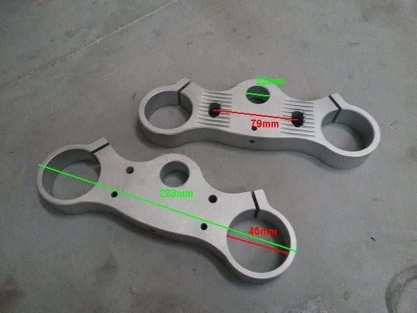 coppia PIASTRE PIT BIKE BSE STERZO STELI ROVESCIATI SUPPORTI AMMORTIZZATORI SOSPENSIONI