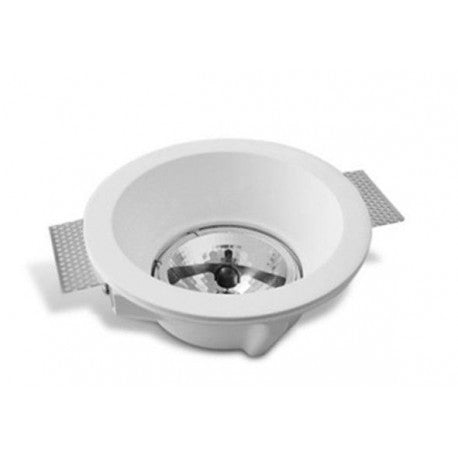 mc9247 FARETTO IN GESSO ROTONDO DA INCASSO X CONTROSOFFITTI A SCOMPARSA X LAMPADE LED AR111