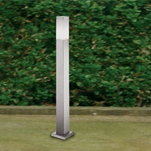AF802-650 PALETTO GIARDINO QUADRATO ACCIAIO CON ATTACCO LAMPADA E27 LED 65cm