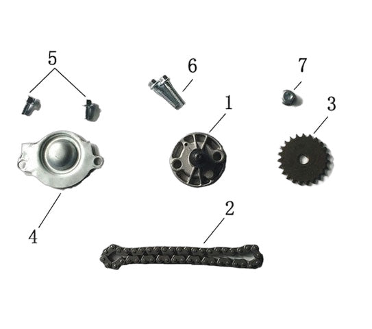 Set Catena Olio Blocco Motore Gy6 Quad KAYO Au180 180cc
