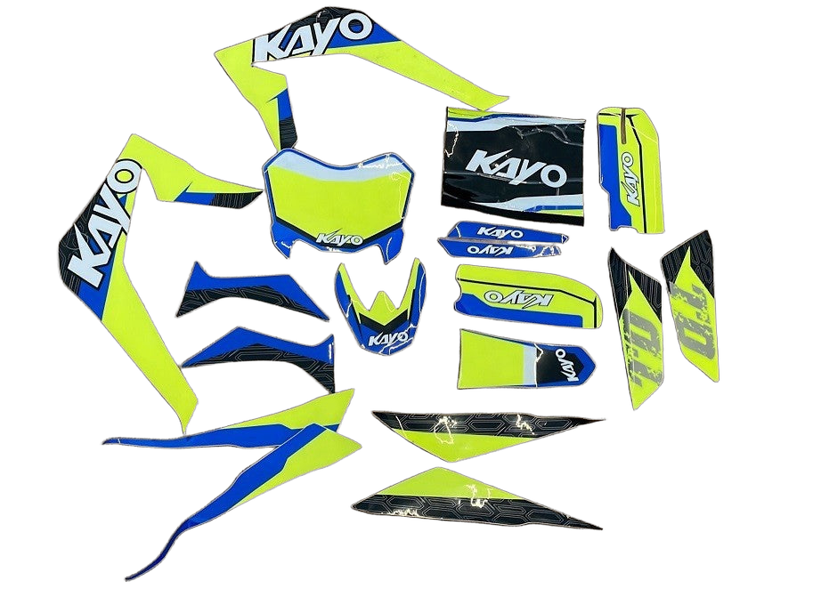 Adesivi Giallo Flu Per Pitbike KAYO Td125 Tsd110 Ts90 Ts90r