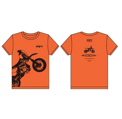 Maglietta KAYO Moto Stampa Minicross Arancio Nera