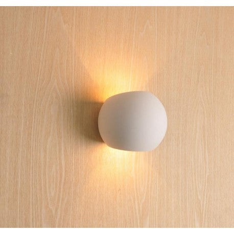 mw-8415 FARETTO DOPPIA LUCE IN GESSO ROTONDO DA ESTERNO MURO X LAMPADE LED G9