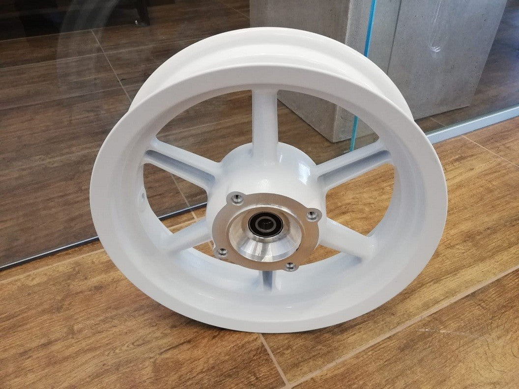 CERCHIO ANTERIORE 100/80-12 IN LEGA BIANCO SUPERMOTO GP1 KAYO MOTARD RACING  - pit bike stradale minimoto