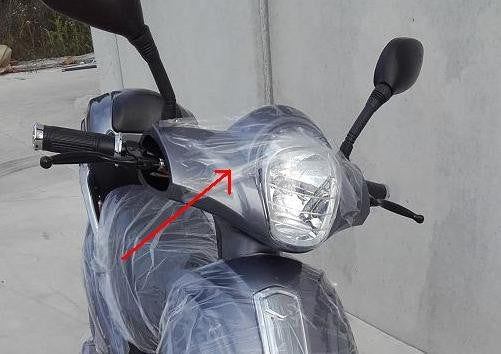PLASTICA FRONTALE DEL FANALE ANTERIORE - bici elettrica scooter sky II tipo z-tech